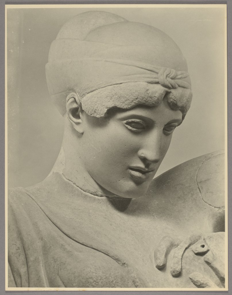 Kopf der Braut vom Westgiebel des Zeustempels in Olympia, Walter Hege