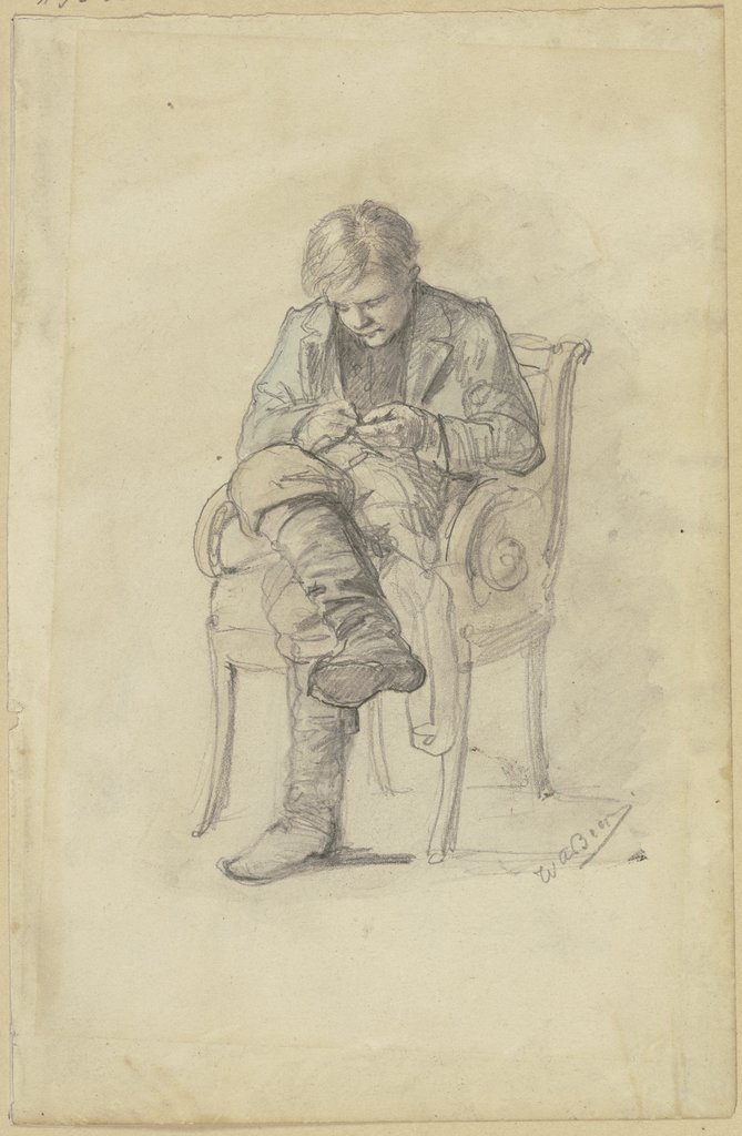 Junger Mann im Stuhl, Wilhelm Amandus Beer