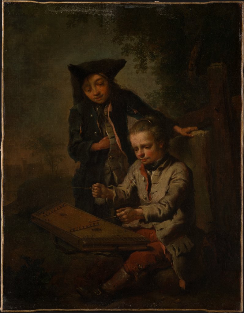 Two Boys, One of Them Playing the Dulcimer, Johann Conrad Seekatz