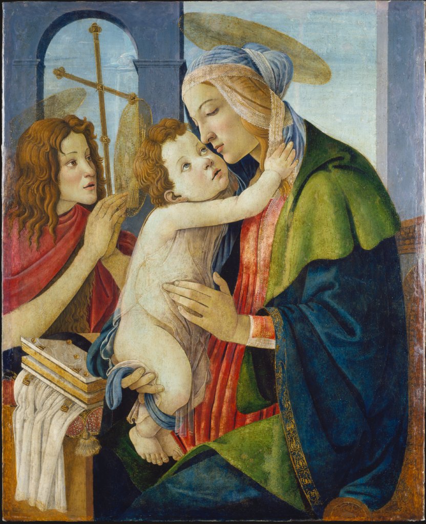Madonna mit Kind und Johannesknaben, Sandro Botticelli;  Werkstatt