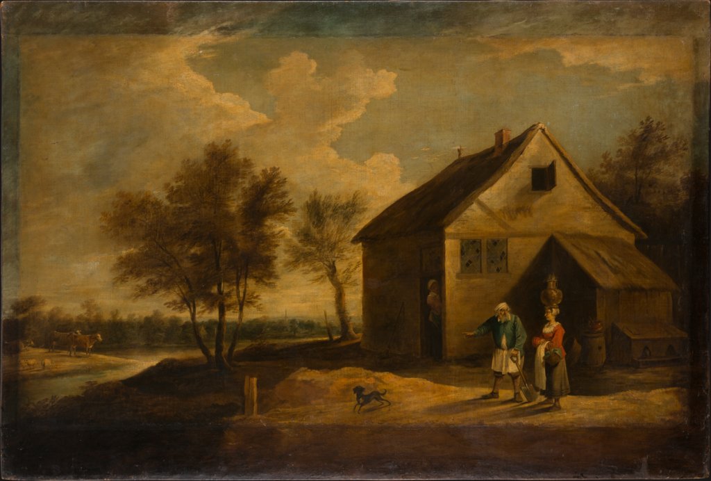 Landschaft mit Bauern vor ihrem Gehöft, David Teniers d. J.;  Schule