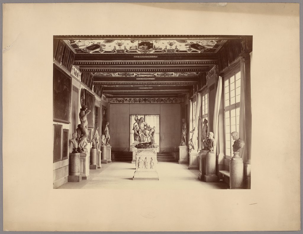 Florenz: Korridor der Galleria degli Uffizi, Fratelli Alinari, Leopoldo Alinari, Romualdo Alinari, Giuseppe Alinari