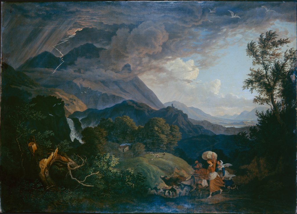 Thunderstrom over Monte Scalambra near Olevano in the Sabine Mountains, Ludwig Richter