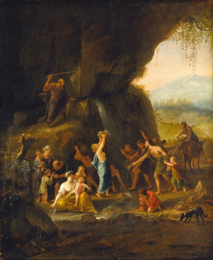 Moses schlägt Wasser aus dem Fels, Jan Steen