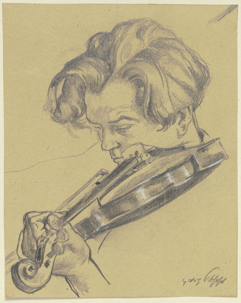 Der Maler Hanny Franke, Geige spielend, Georg Poppe