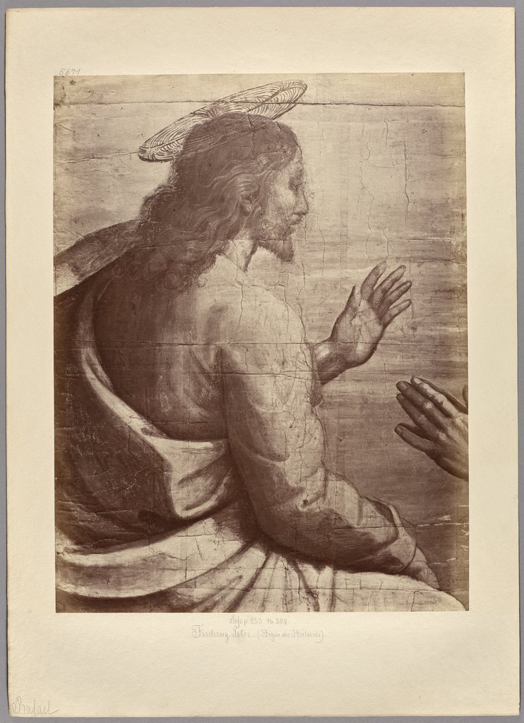 Der wunderbare Fischzug, Detail des Jesus (Reproduktion nach Raffaels Karton in Hampton Court, London), Charles Thurston Thompson
