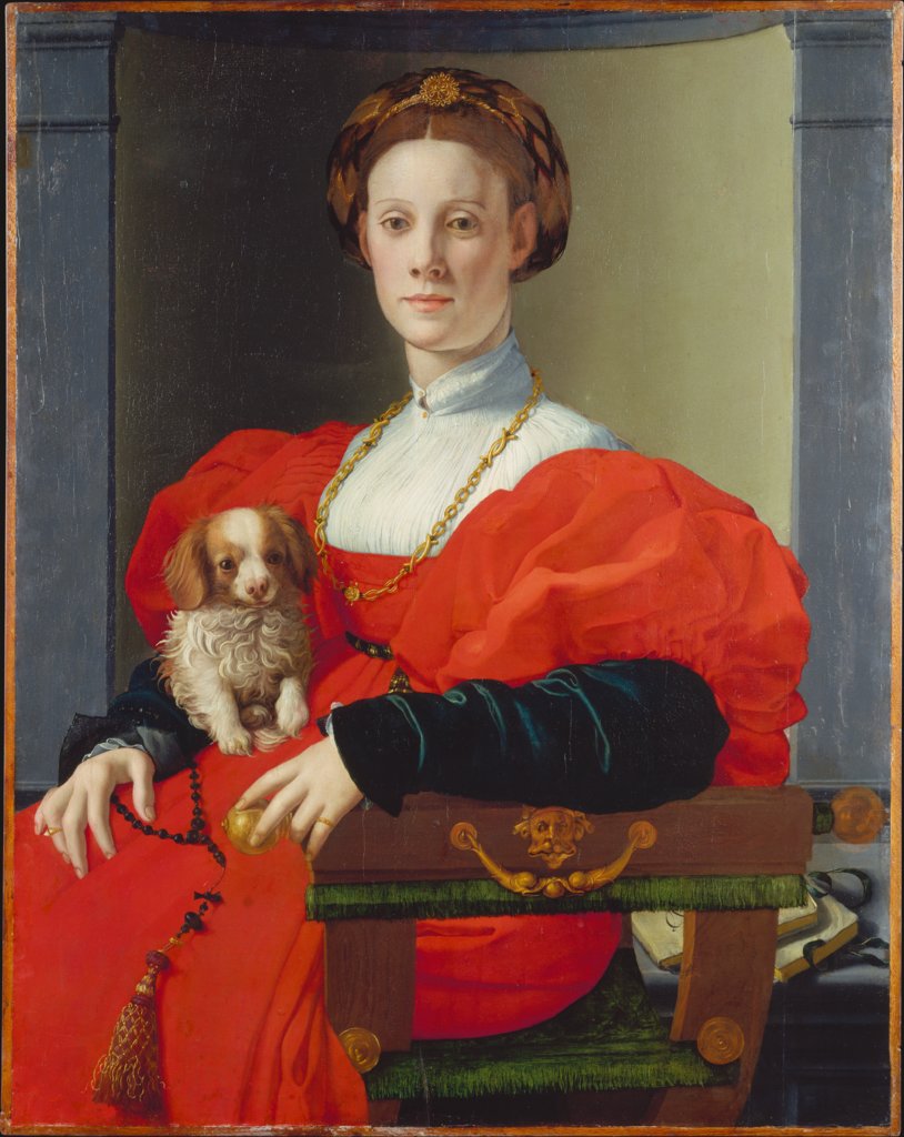 Bildnis einer Dame in Rot (Francesca Salviati?), Agnolo Bronzino