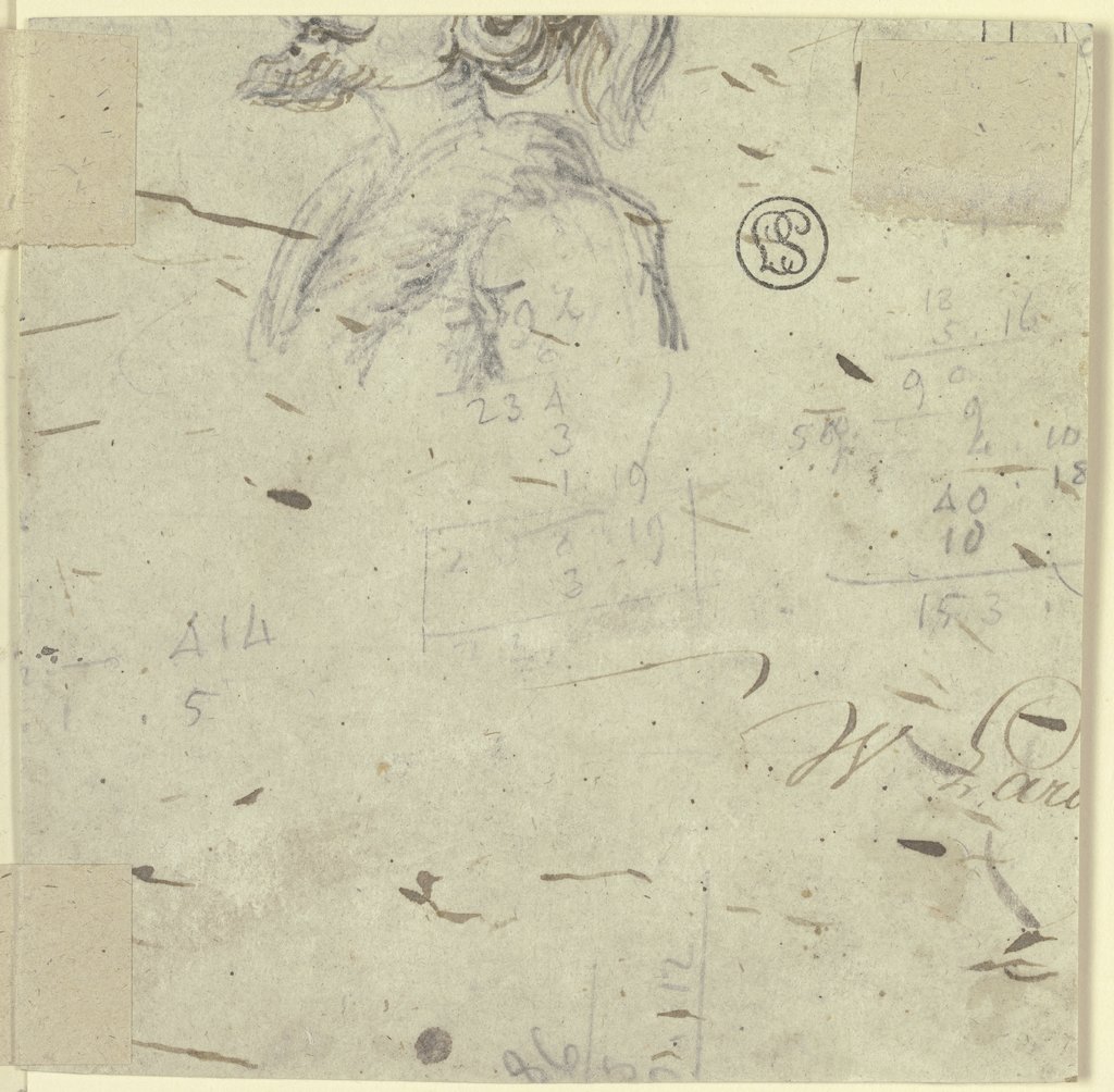 Mann mit Spitzbart im Profil nach links (angeschnitten), Hieronymus Hess