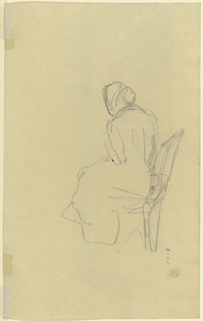 Rückenfigur einer sitzenden Frau, Gustav Schraegle