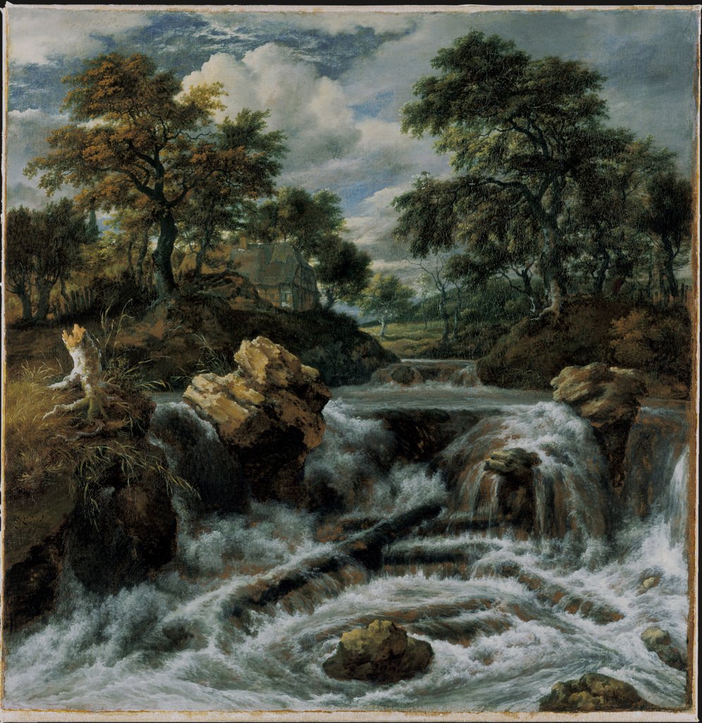 Wasserfall in einer Vorgebirgslandschaft ("Norwegischer Wasserfall"), Jacob Isaacksz. van Ruisdael