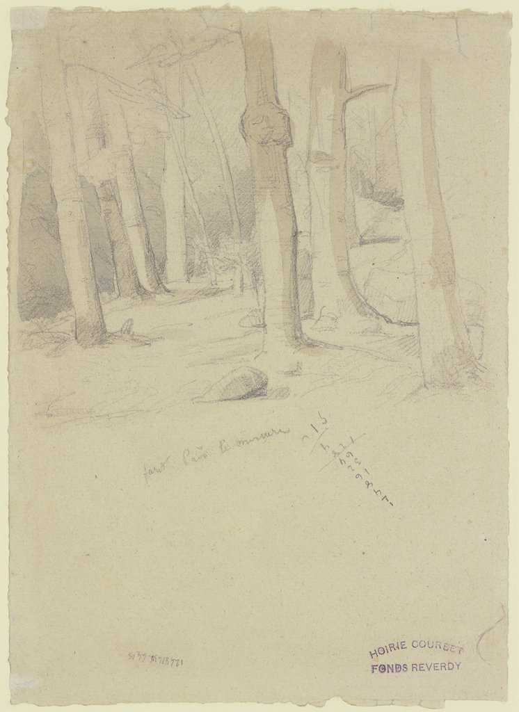 Friedhof und Frau mit Umhang, Gustave Courbet