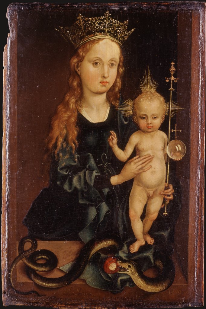 Madonna mit Kind in einem Fenster, Martin Schongauer;  Nachahmer