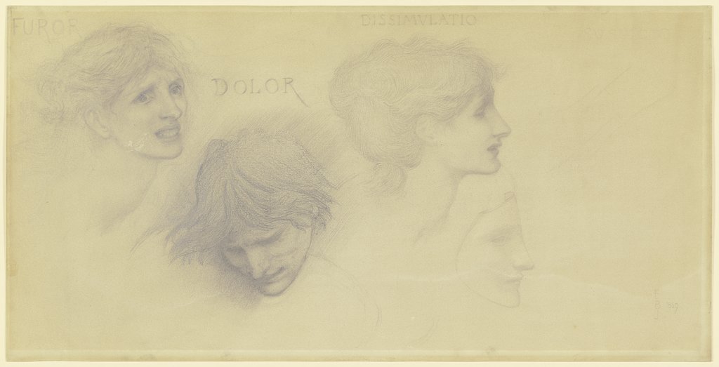 Studienblatt: Furor, Dolor, Dissimulatio, Suspicio, Edward Coley Burne-Jones