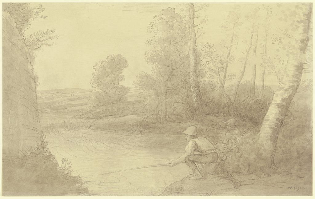 Die Angler am Fluss, Alphonse Legros