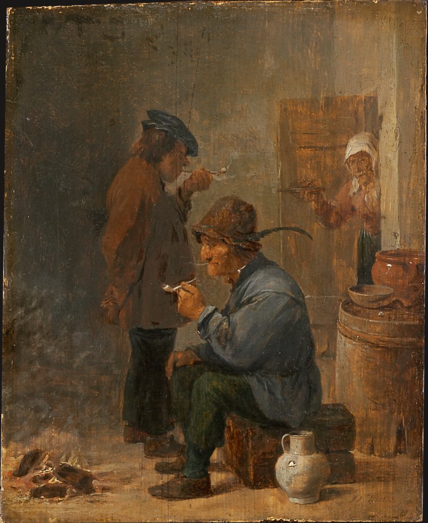 Zwei rauchende Bauern am Kohlenfeuer, David Teniers d. J.