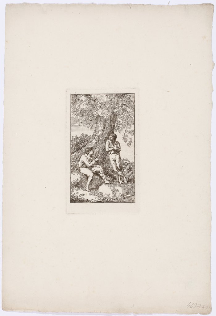 Zwei Knaben unter einem Baum, Friedrich Rehberg