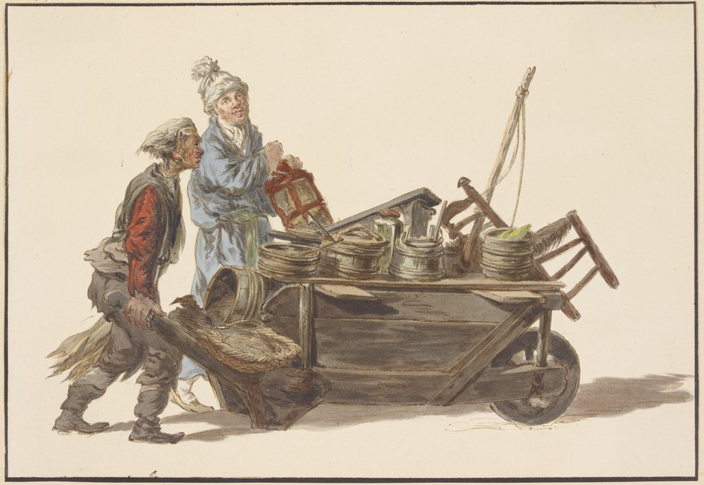 Viktualienhändler mit seinem Knecht und Schubkarren, C. H. Meyer