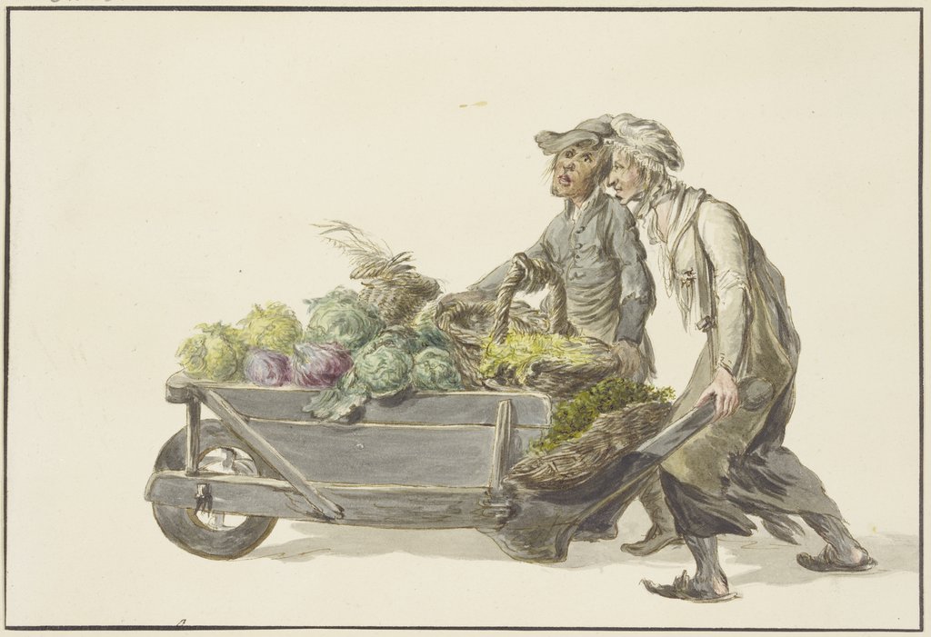 Zwei Gärtner fahren Gemüse auf den Markt, C. H. Meyer