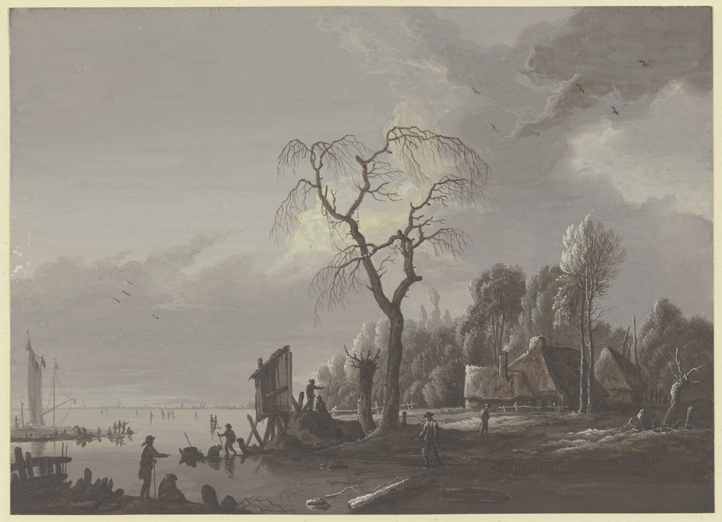 Flußgegend im Winter, Johann Friedrich Morgenstern, nach Christian Wilhelm Ernst Dietrich