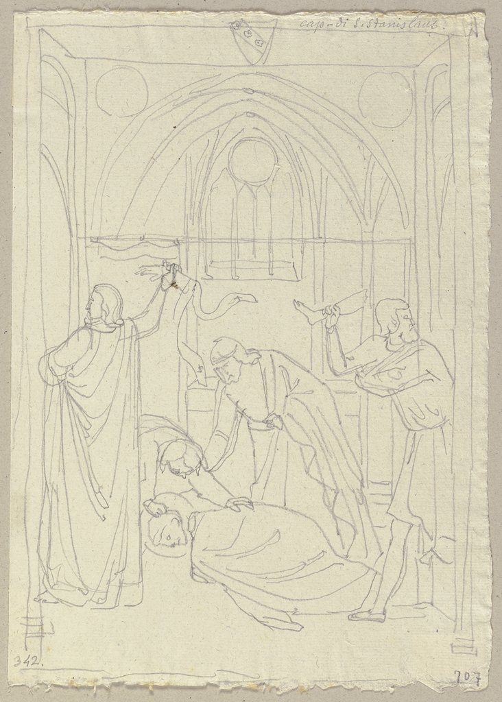 Aus dem Leben des Heiligen Stanislaus in der Kapelle des Heiligen in San Francesco in Assisi, Johann Anton Ramboux, nach Giovanni Gaddi