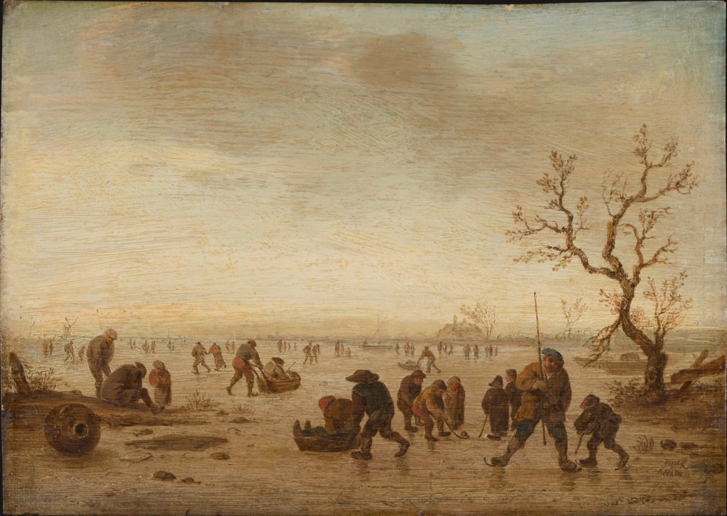 Eislandschaft mit Schlittschuhläufern, Isaac van Ostade