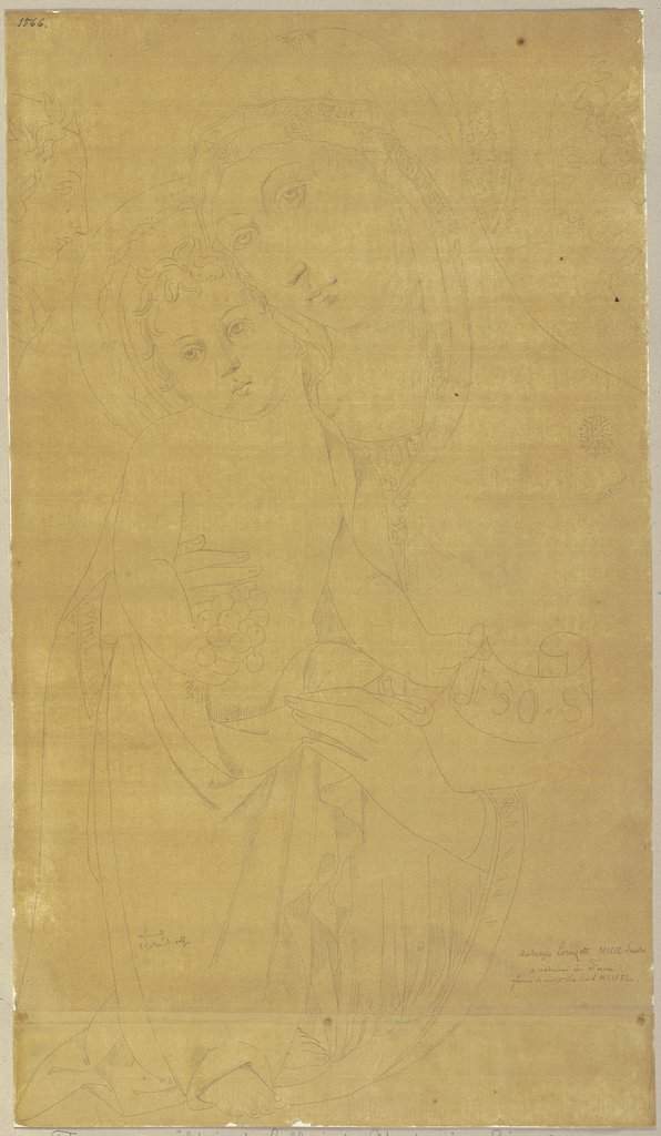 Maria mit dem Jesusknaben nach einem Temperagemälde, Johann Anton Ramboux, nach Ambrogio Lorenzetti