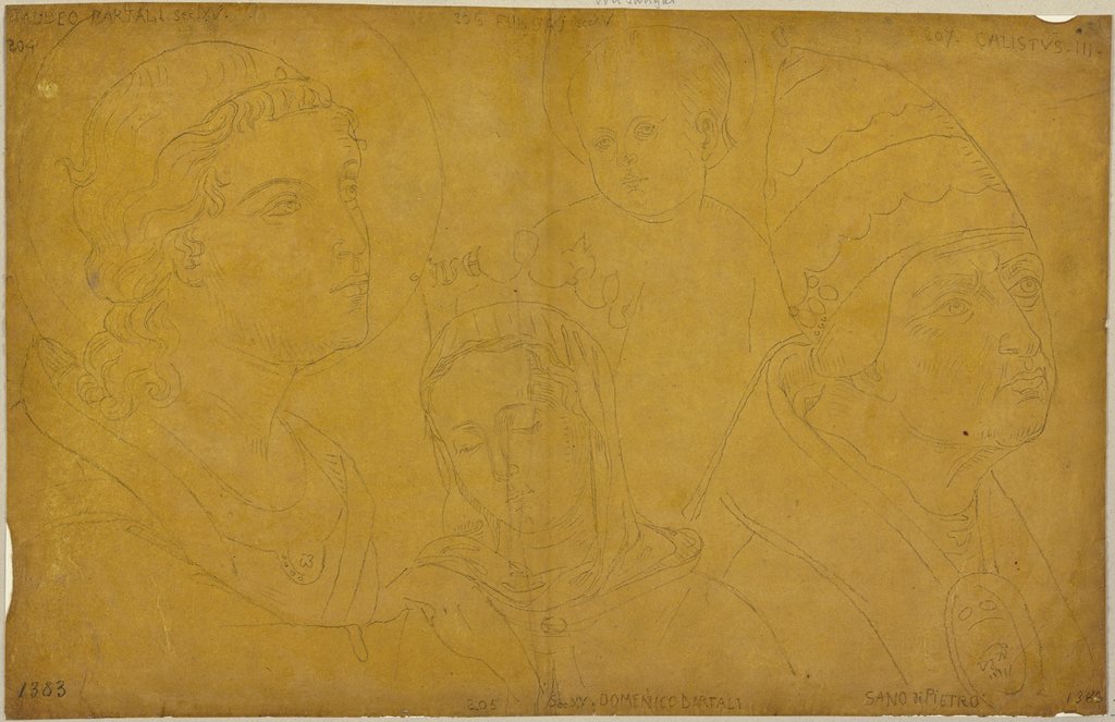 Heiligendarstellungen verschiedener Künstler, Johann Anton Ramboux, nach Taddeo di Bartolo, nach Domenico di Bartolo Ghezzi, nach Sano di Pietro