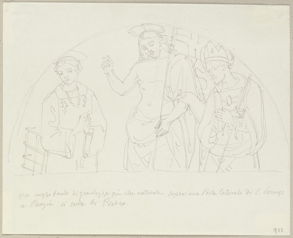 Holztafel im Dom von S. Lorenzo zu Perugia für P. Perugino gehalten, Johann Anton Ramboux, nach Pietro Perugino;   ?
