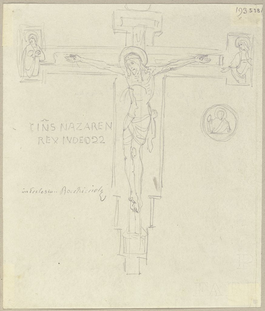 Ein Kruzifix in Santa Maria della Rocchicciola, Johann Anton Ramboux, Art des and nach Niccolò di Liberatore