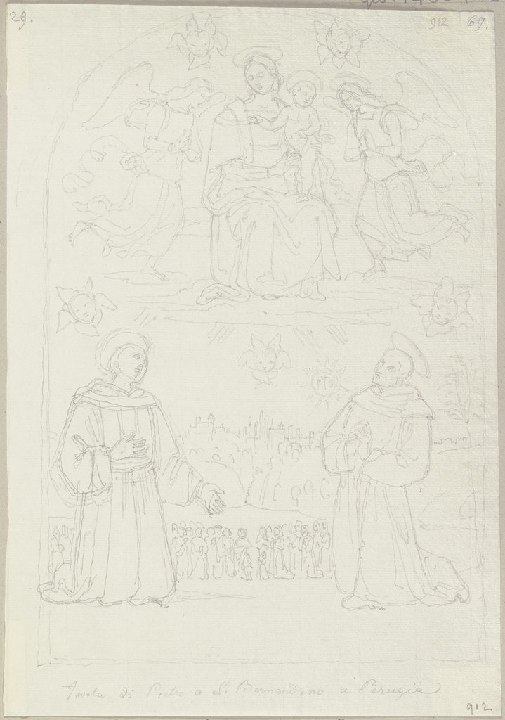 Eine Tafel in San Bernardino in Perugia, Johann Anton Ramboux, nach Pietro Perugino