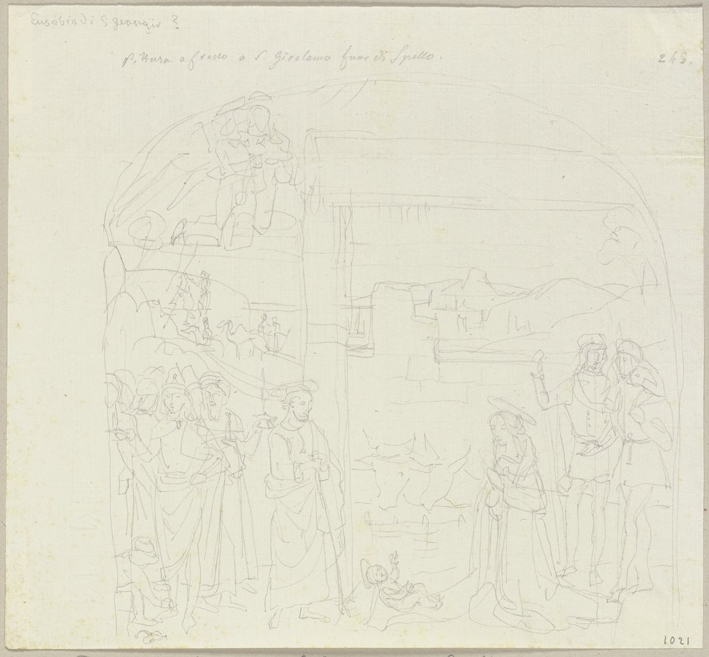 Anbetung der Könige in San Girolamo bei Spello, Johann Anton Ramboux, nach Pintoricchio