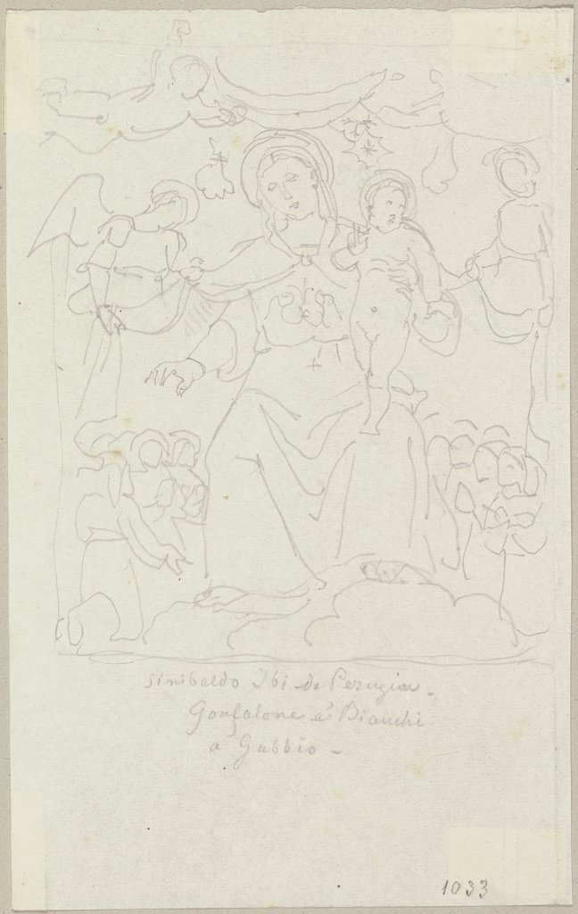 Die Mantelmadonna, nach einer Gonfalone in der Confraternita a Bianche in Gubbio, Johann Anton Ramboux, nach Sinibaldo Ibi