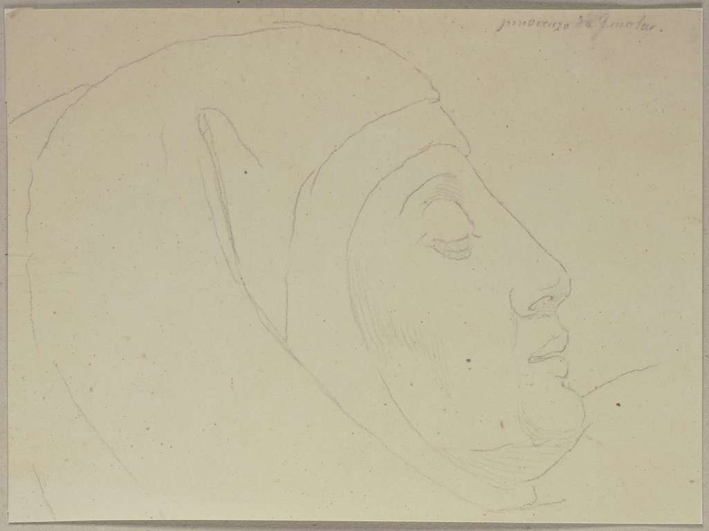 Kopf eines (toten?) Mannes im Profil, Johann Anton Ramboux, nach Innocenzo da Imola
