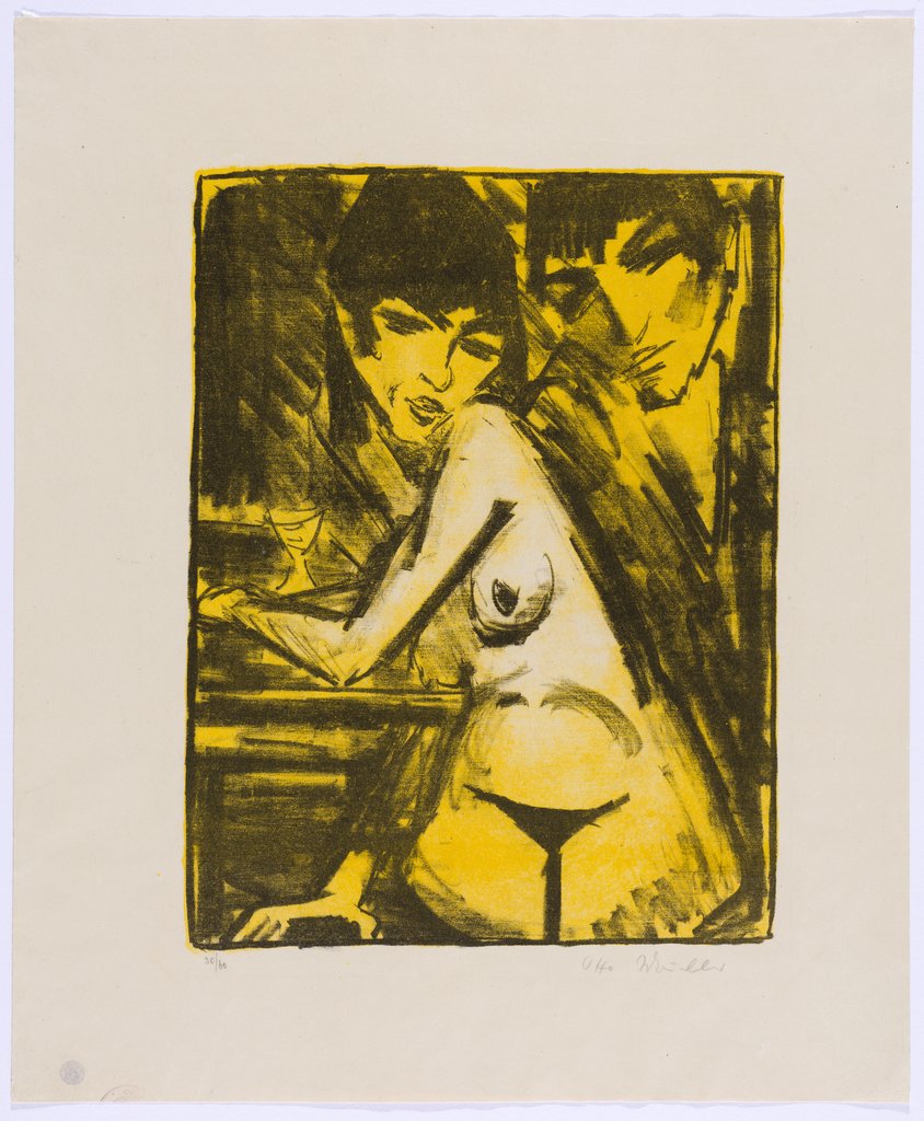 Paar am Tisch (Selbstbildnis mit Maschka), Otto Mueller