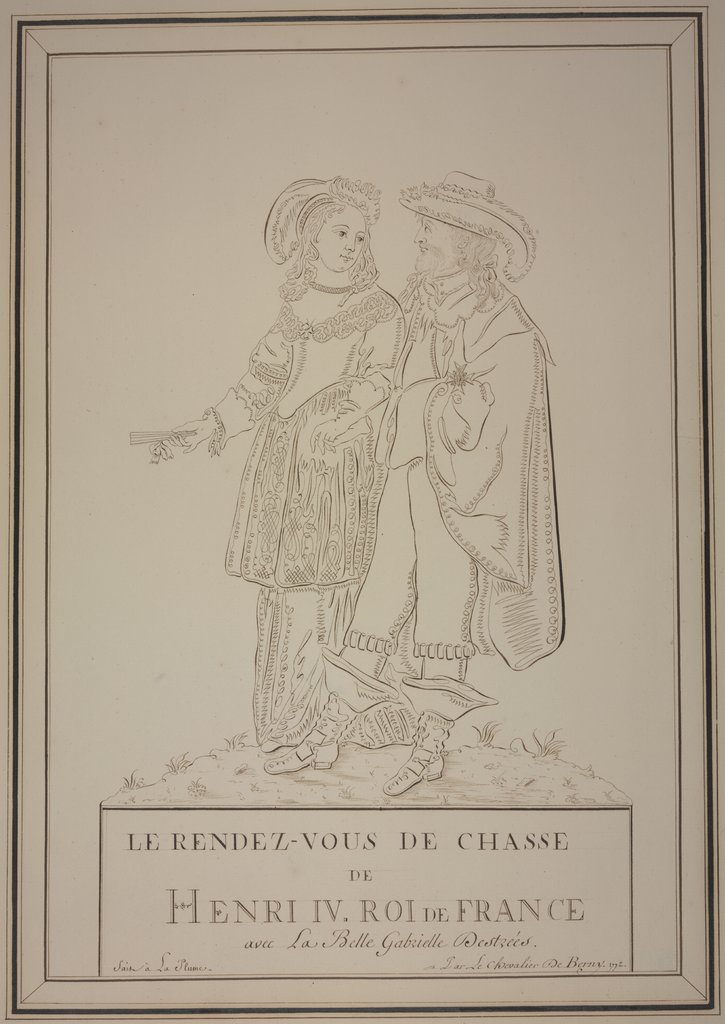 Der König von Frankreich Henri IV. und Gabrielle d'Estrées auf der Jagd, Pierre Jean Paul de Berny