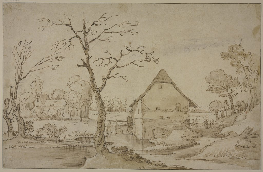 Flache Landschaft mit Wassermühle, Paul Bril;   ?