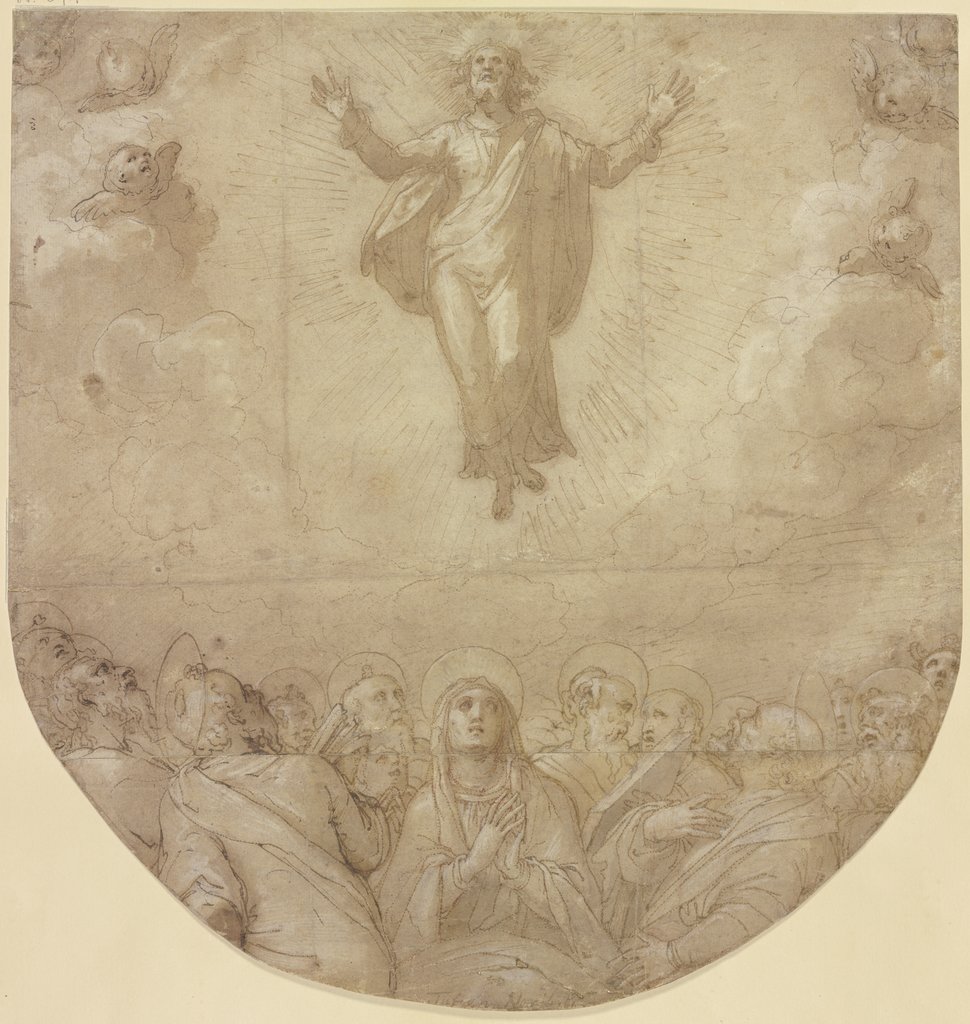 Christi Himmelfahrt, unten Maria mit den Jüngern, Fra Bartolommeo;   ?