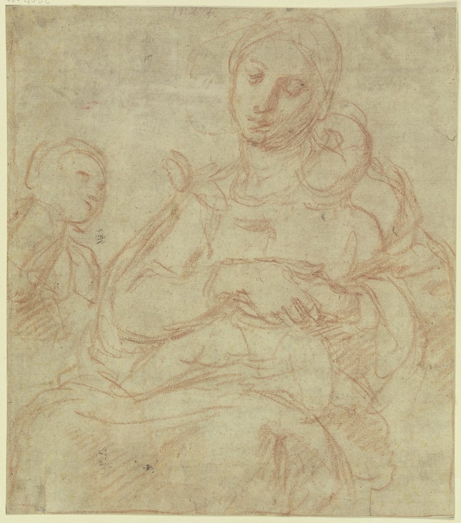 Madonna mit Kind und einem Heiligen in der Anbetung, Annibale Carracci;   ?