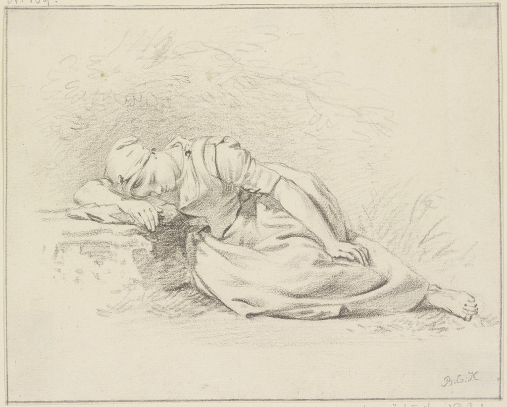 Schlafendes Mädchen, Barend Cornelis Koekkoek