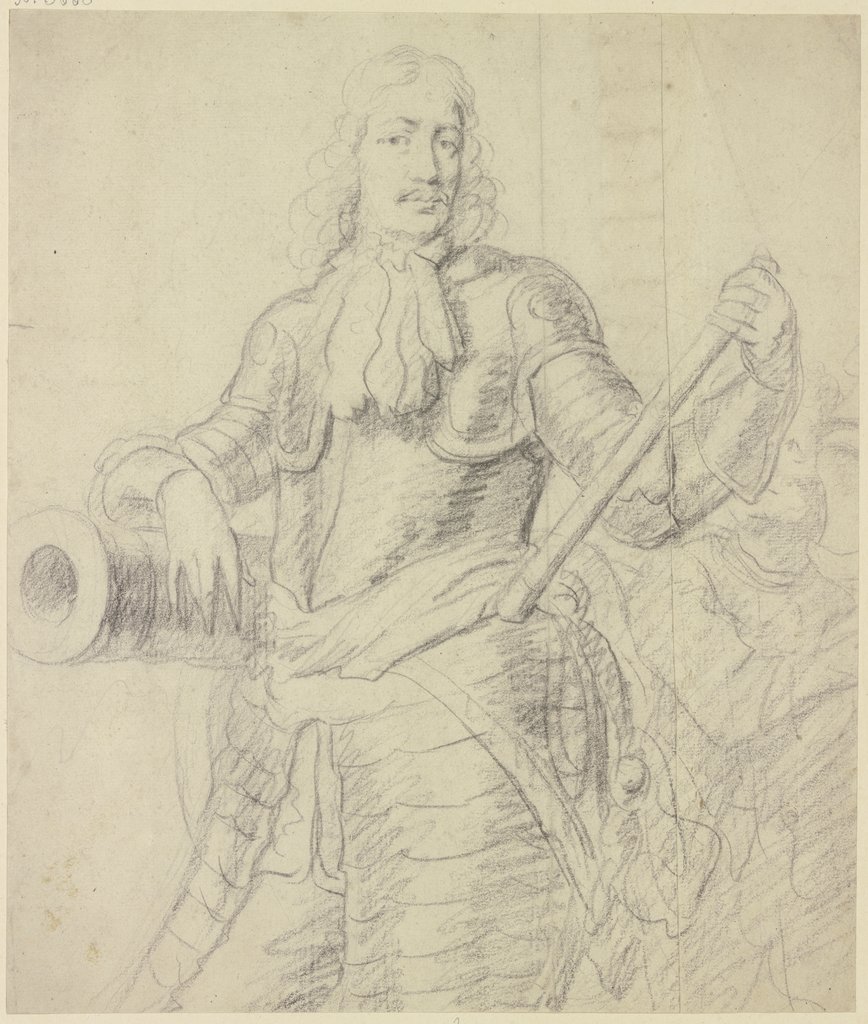 Ein Mann im Harnisch, auf eine Kanone gelehnt, Anthonis van Dyck