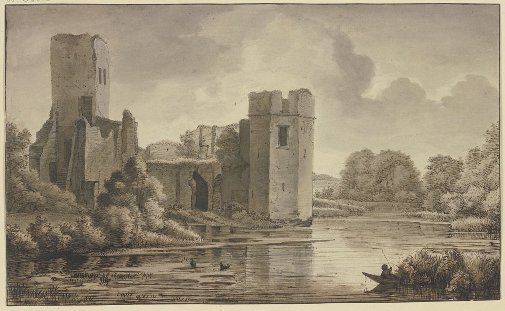 Ruine von Schloss Honingen in Kralingen bei Rotterdam, Jacob Esselens;   zugeschrieben