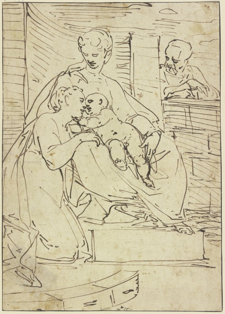Mystische Vermählung der Heiligen Katharina mit dem Jesusknaben, Luca Cambiaso