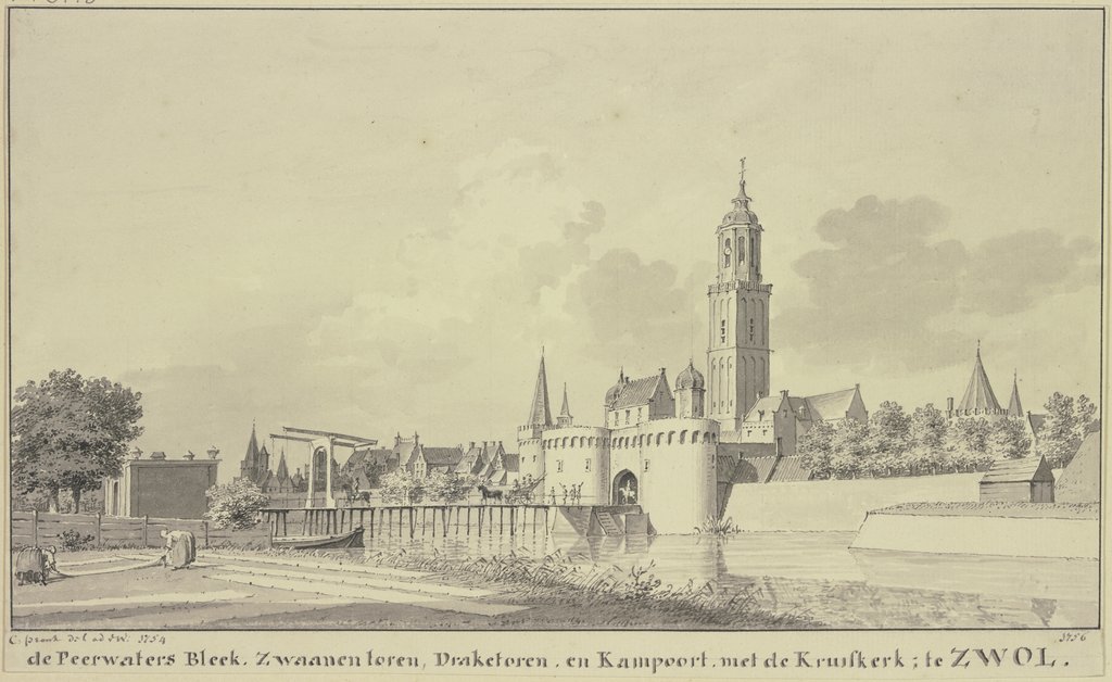 Stadtansicht von Zwolle, Cornelis Pronk