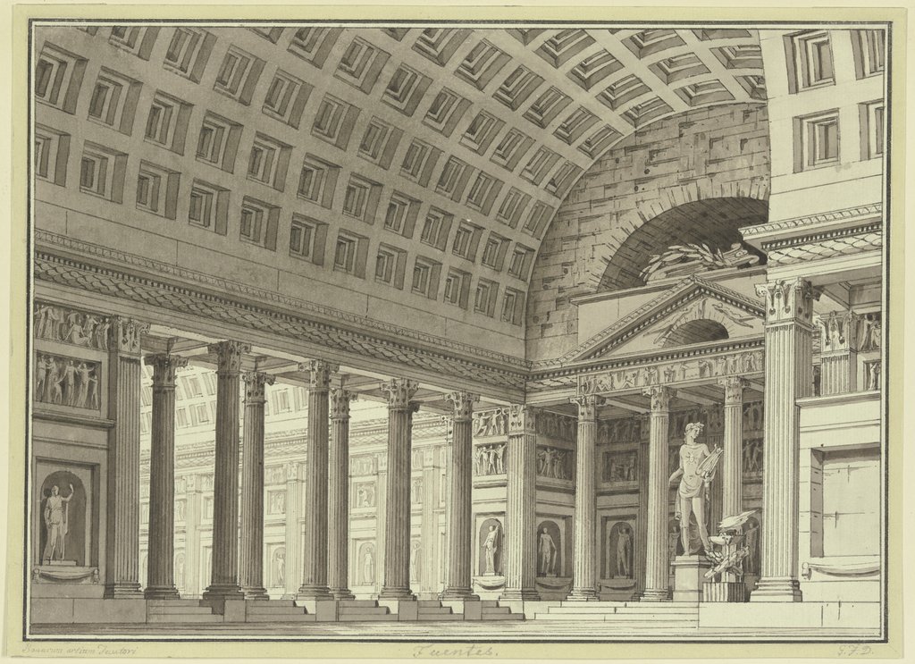 Römischer Tempel mit einer Apollostatue, Giorgio Fuentes