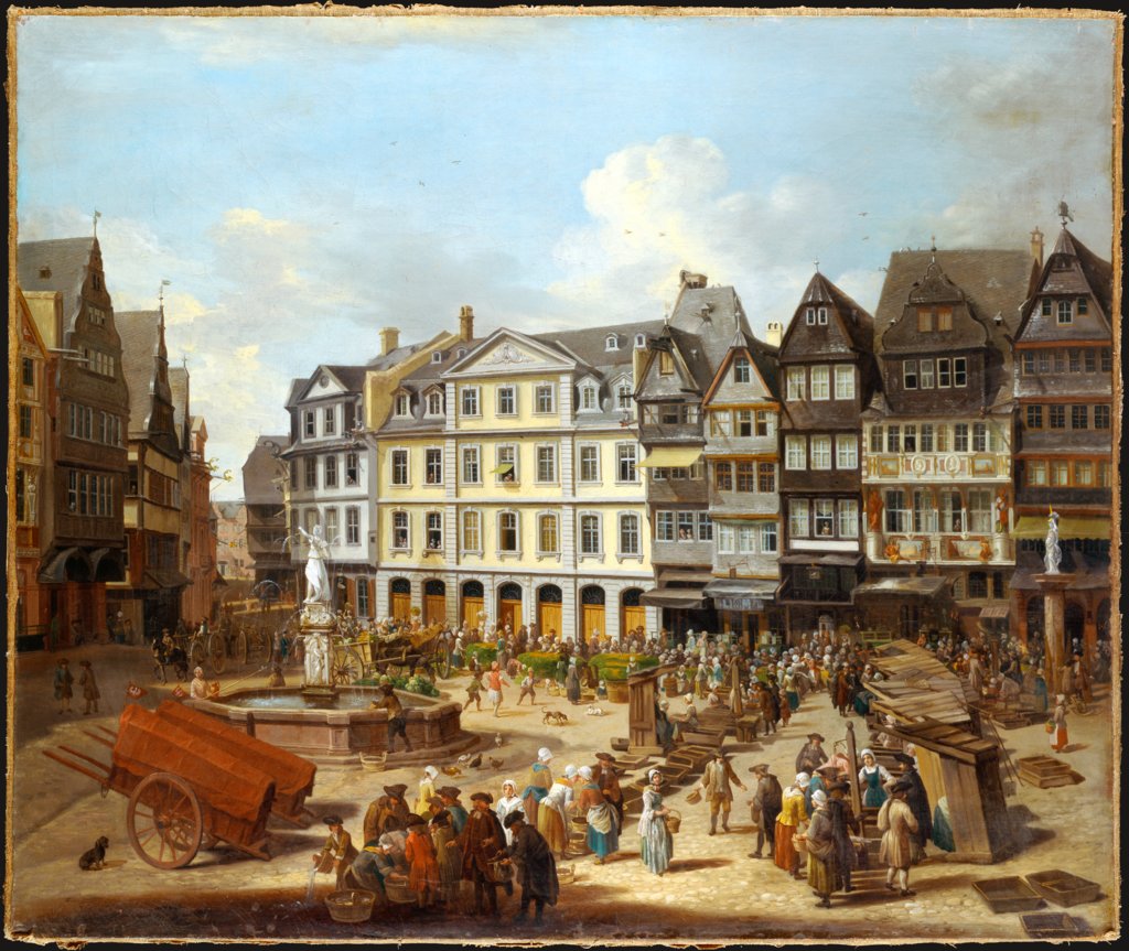 Frankfurter Römerberg am Markttag, Christian Georg Schütz d. Ä.