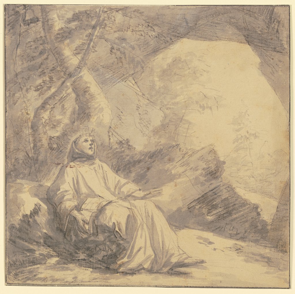 Der Heilige Franziskus in der Höhle, Laurent de La Hire