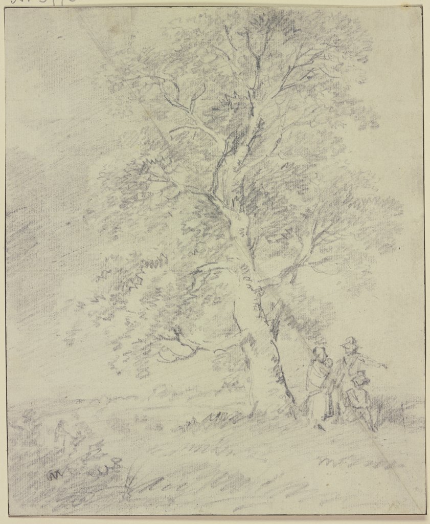 Unter einem Baum drei Figuren mit Kleinkind, Hendrik Meyer