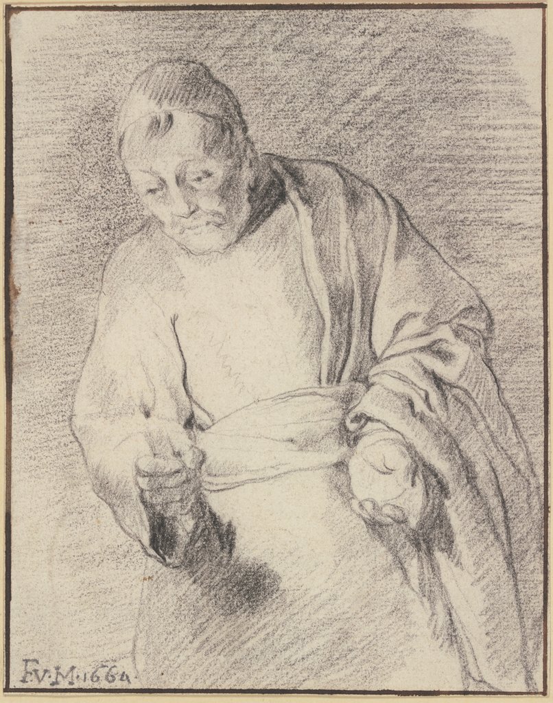 Old man with a candle, Frans van Mieris the Elder