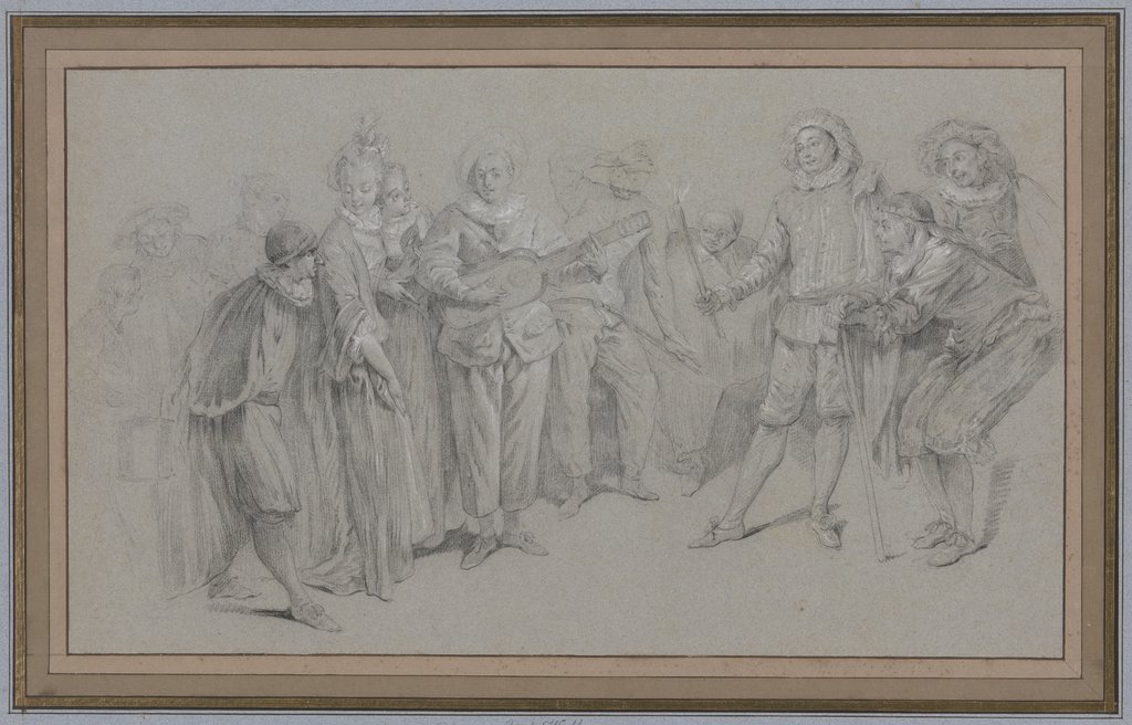 Die italienische Komödie, Französisch, 18. Jahrhundert, nach Jean-Antoine Watteau