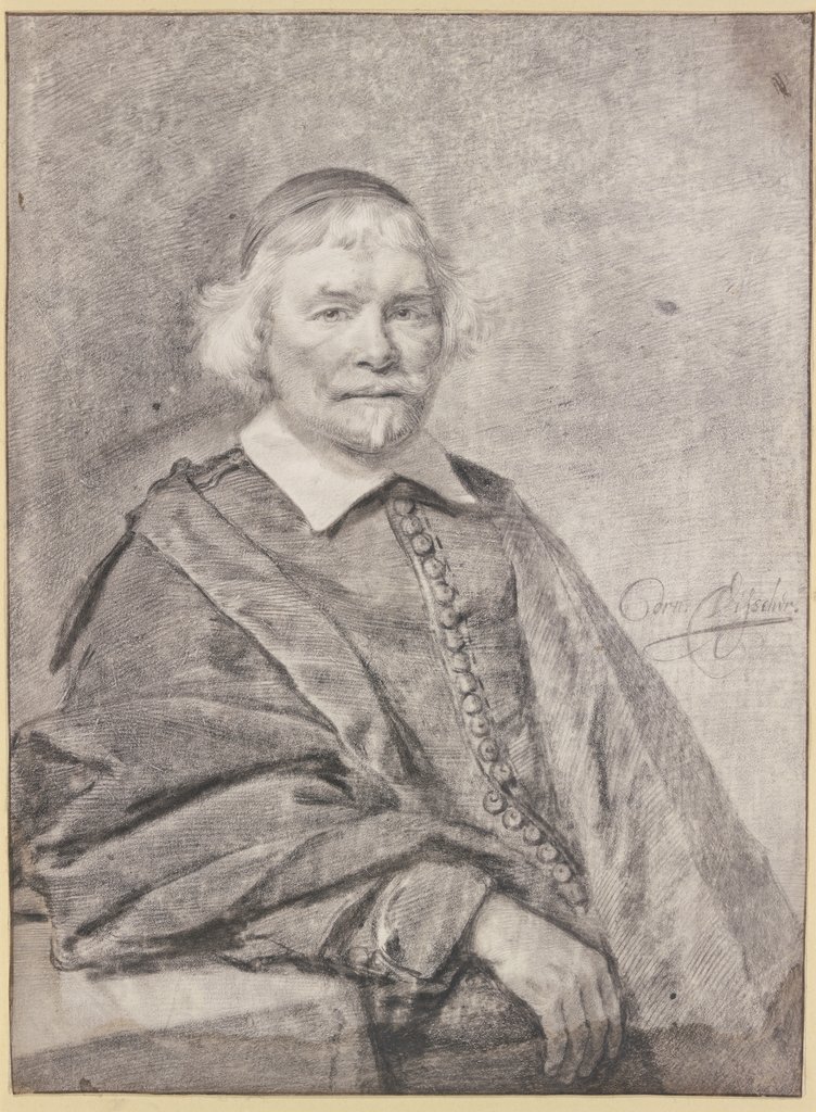 Bildnis des Robert Junius in seinem vorletzten, 48. Lebensjahr, Cornelis Visscher